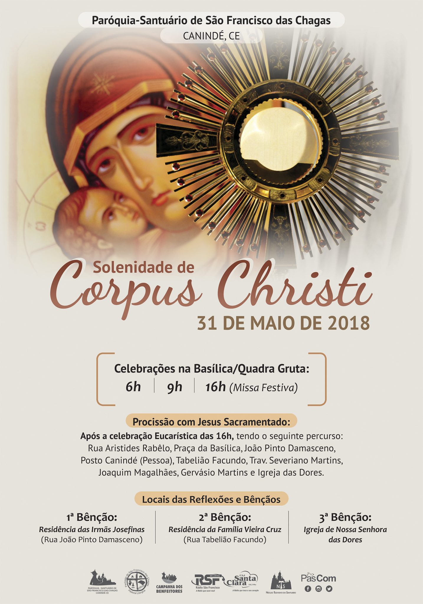 Igreja Celebra Corpus Christi: Dia 31 De Maio - Santuário De Canindé