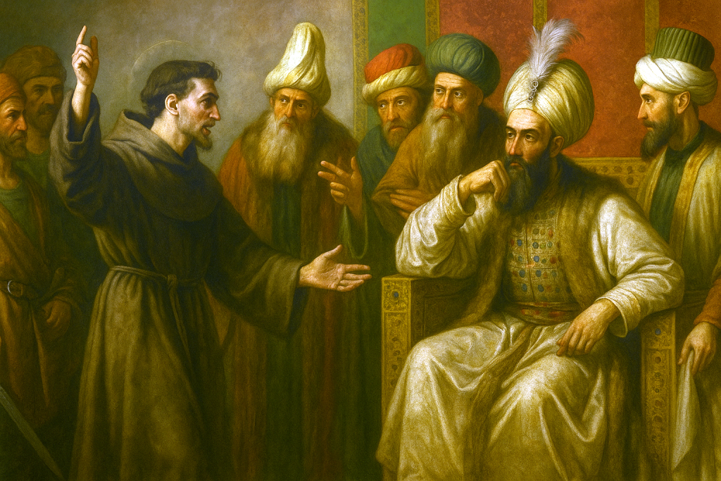 Encontro de São Francisco com o sultão al-Malik al-Kamil.