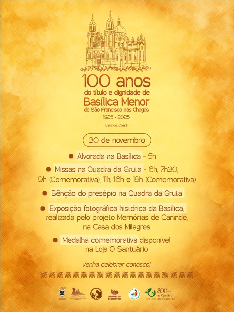Programação da comemoração dos 100 anos do título e dignidade de Basílica Menor