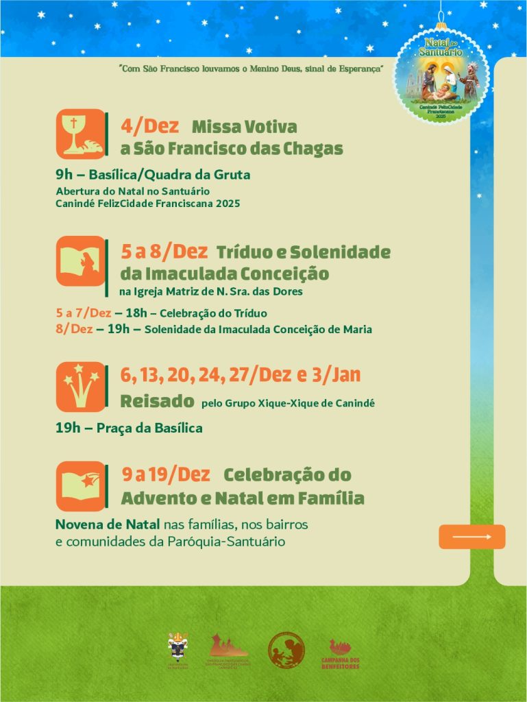 Programação do Natal no Santuário 2025