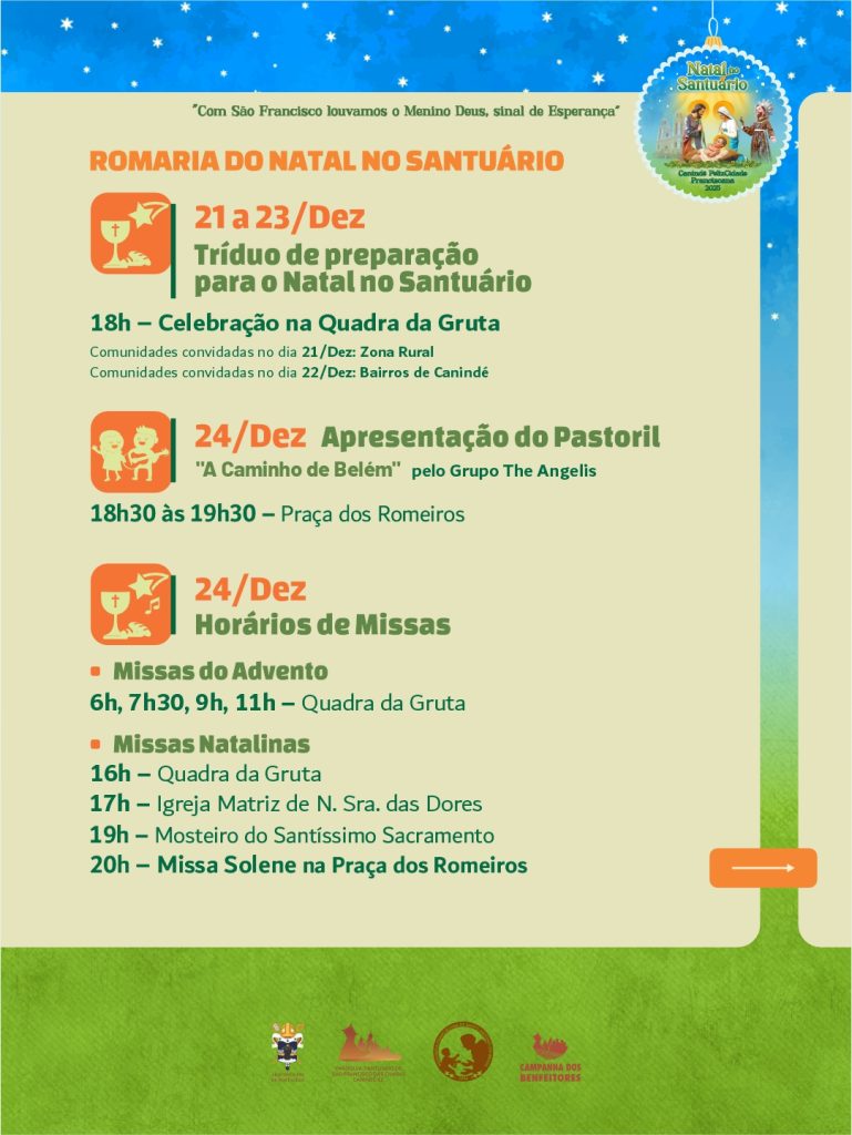 Programação do Natal no Santuário 2025